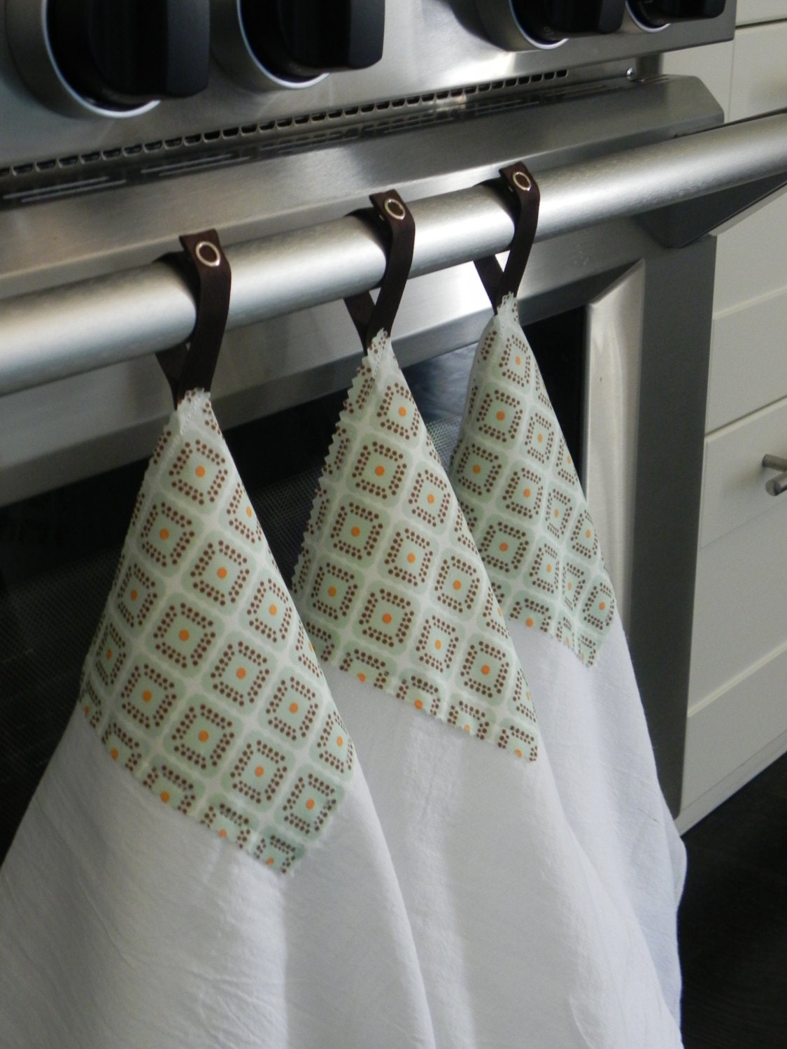 The Original Snap to Hang Flour Sack Kitchen Towel in "Open Windows" Print from Fresh Air Collection