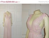 SALE Vintage Olga Nightgown 92201 RARE Pink Lace Bodice Nylon Satin Skirt Size Small