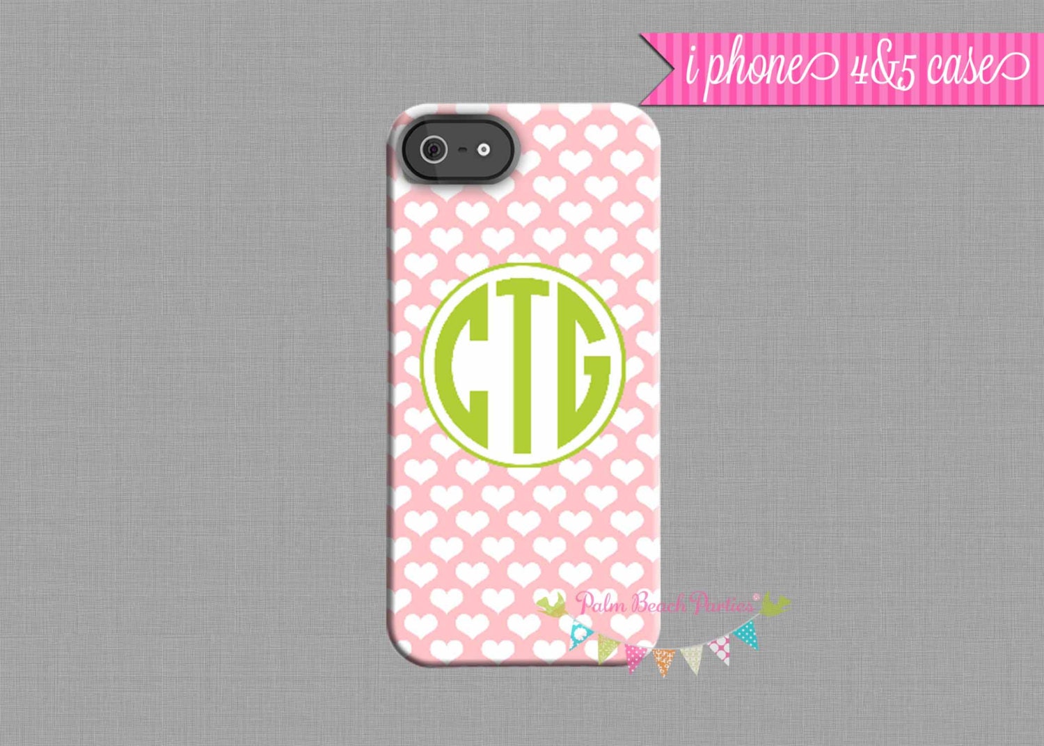 Monogrammed iPhone Case - Heart