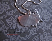 Hand Stamped Aluminum USA disc Stamped with hearts state to state - Long Distance Relationship