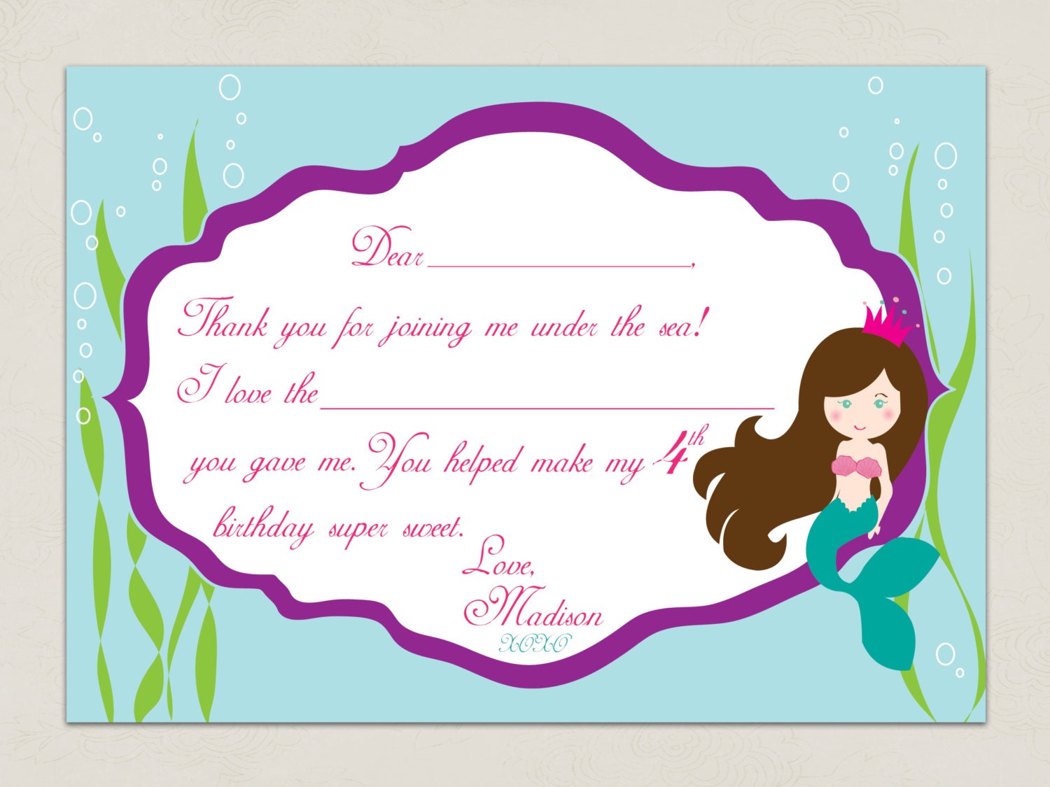 Printable THANK YOU - Mermaid Party Collection - DIY Printable by The Splendid Shindig Il_570xn