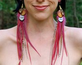 BERRY FANTASY Long Feather Earrings SALE
