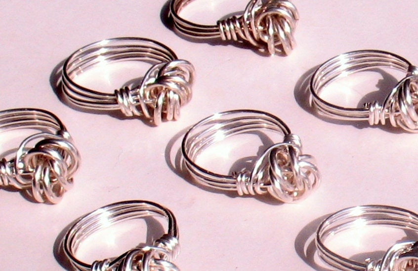 Knot ring Sterling silver 925 Real silver wire wrapped. Thank you for helping Tie the Knot Bridesmaids gift