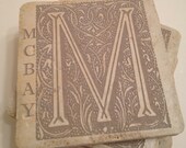 Set of 4 Decorative Stone Coasters with Initial and last name, Customized, Wedding, Anniversary, Personalized, Laser Engraved