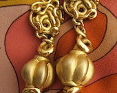 Vintage 1980s ETRUSCAN GOLD Earrings Large Haute Couture Runway