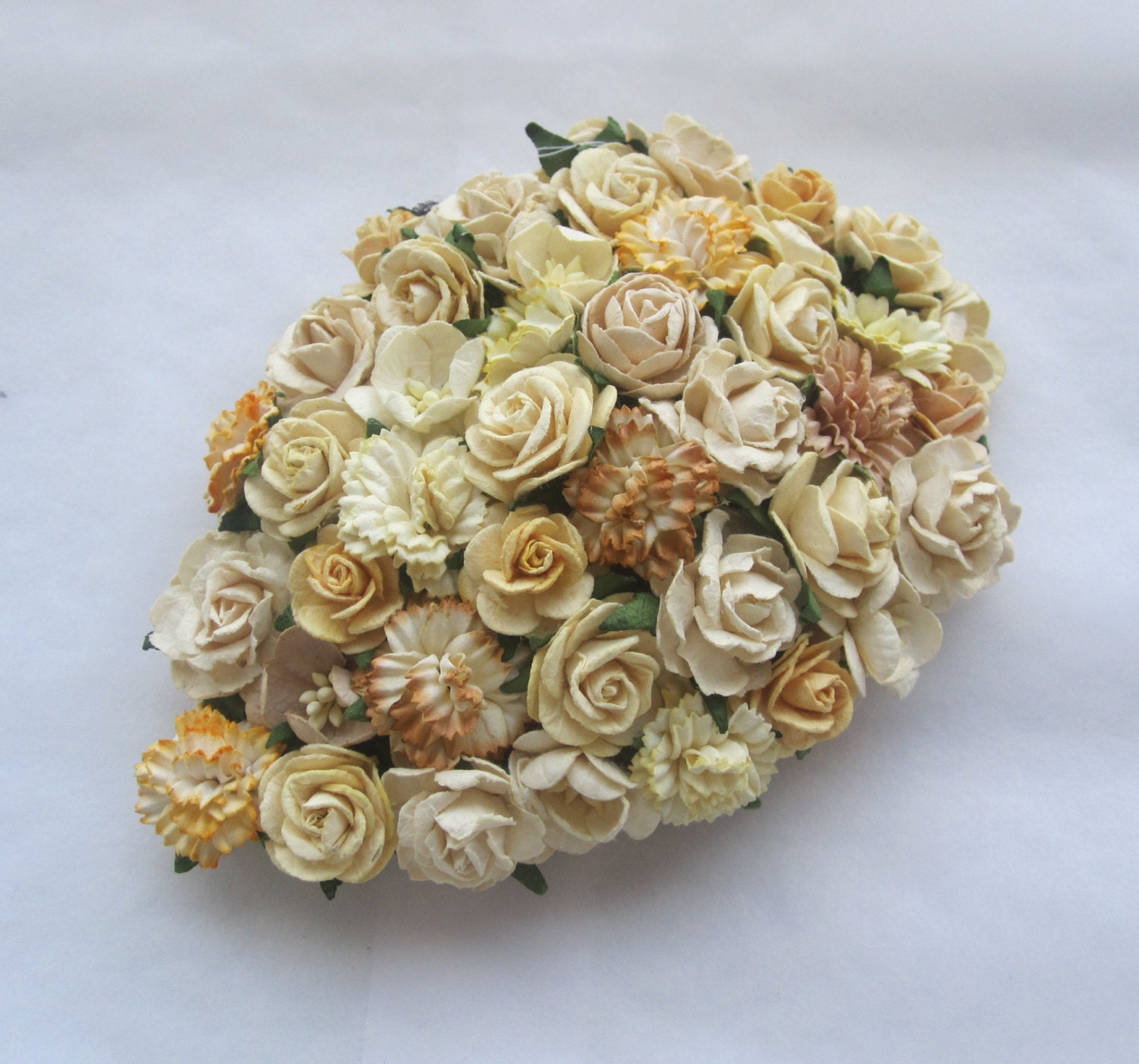 Vintage look wedding fascinator in cream, brown and ivory