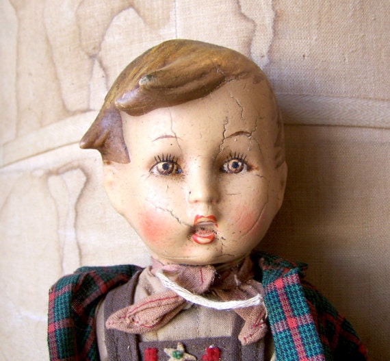 Vintage Rare Red Tag Hummel Goebel Doll Seppl / Figurine / "The Little Hiker"