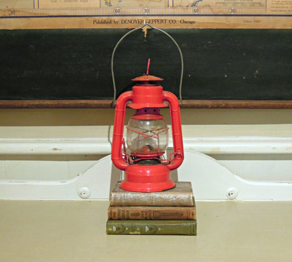 Vintage Industrial Dietz Red Lantern No.50
