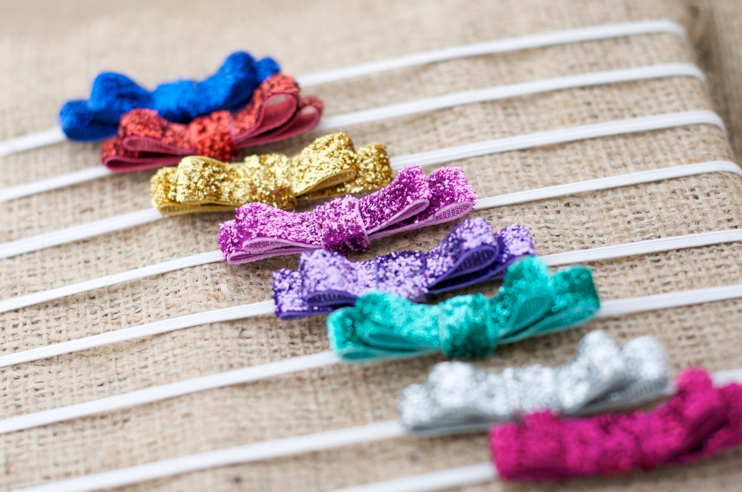 GLITTER Collection: Mini Glitter Bow Headband