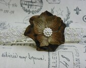 Classic Vintage...Baby Bows...Baby Headband...Baby Girl Headband...Photography Prop...Chocolate Brown Flower