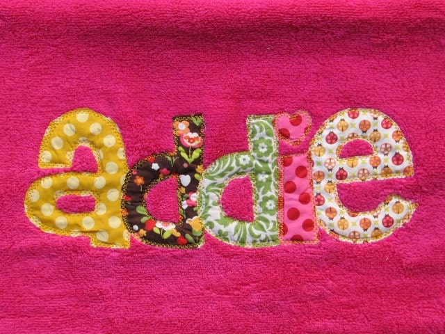 Personalized Applique Beach or Bath Towel
