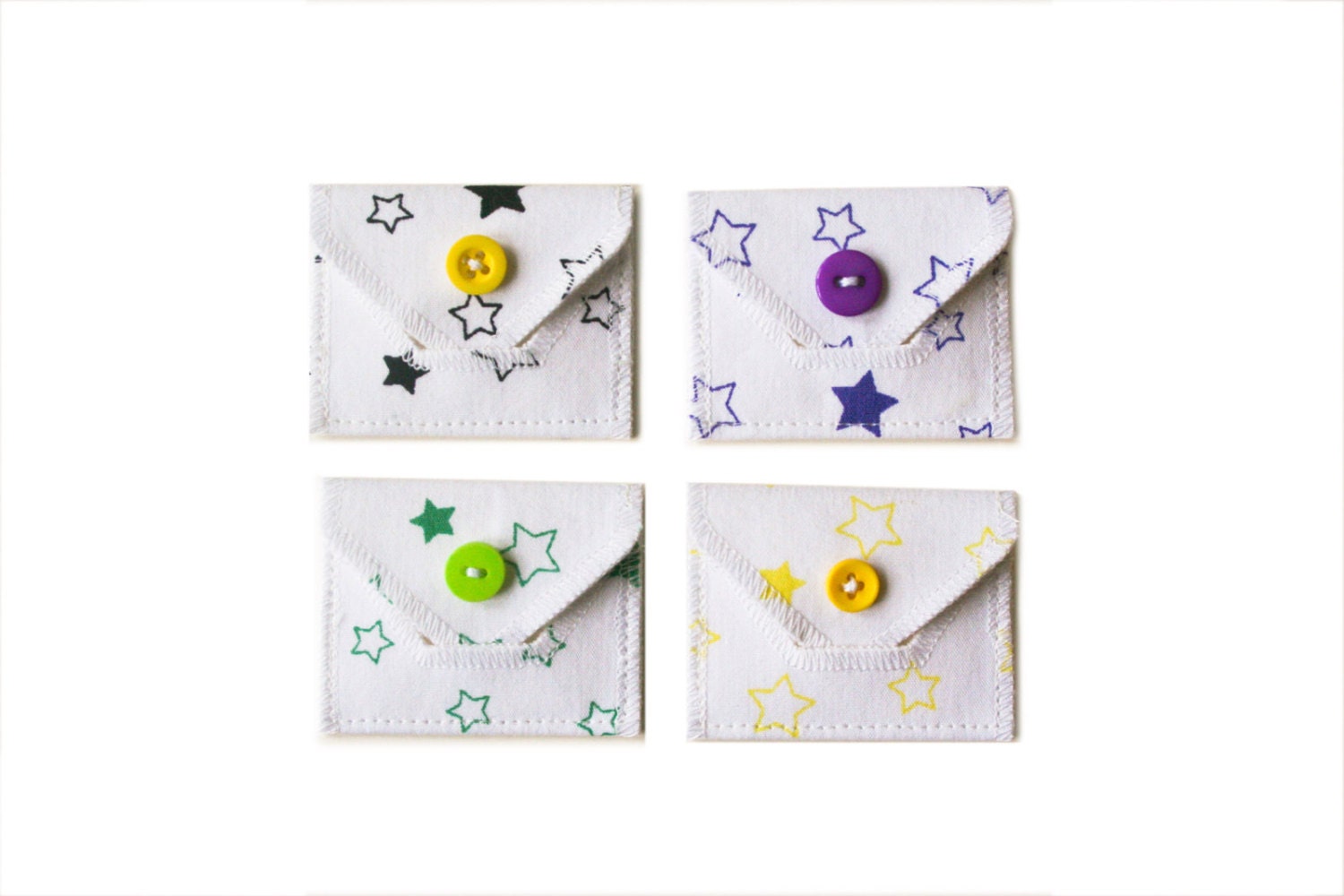 Teeny Tiny Love Note - Lucky Stars - Handmade from Salvaged Fabrics