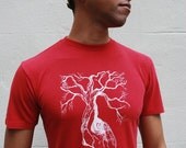 Mens Anatomical Heart Tree t-shirt -  Organic Cotton & Bamboo - Small