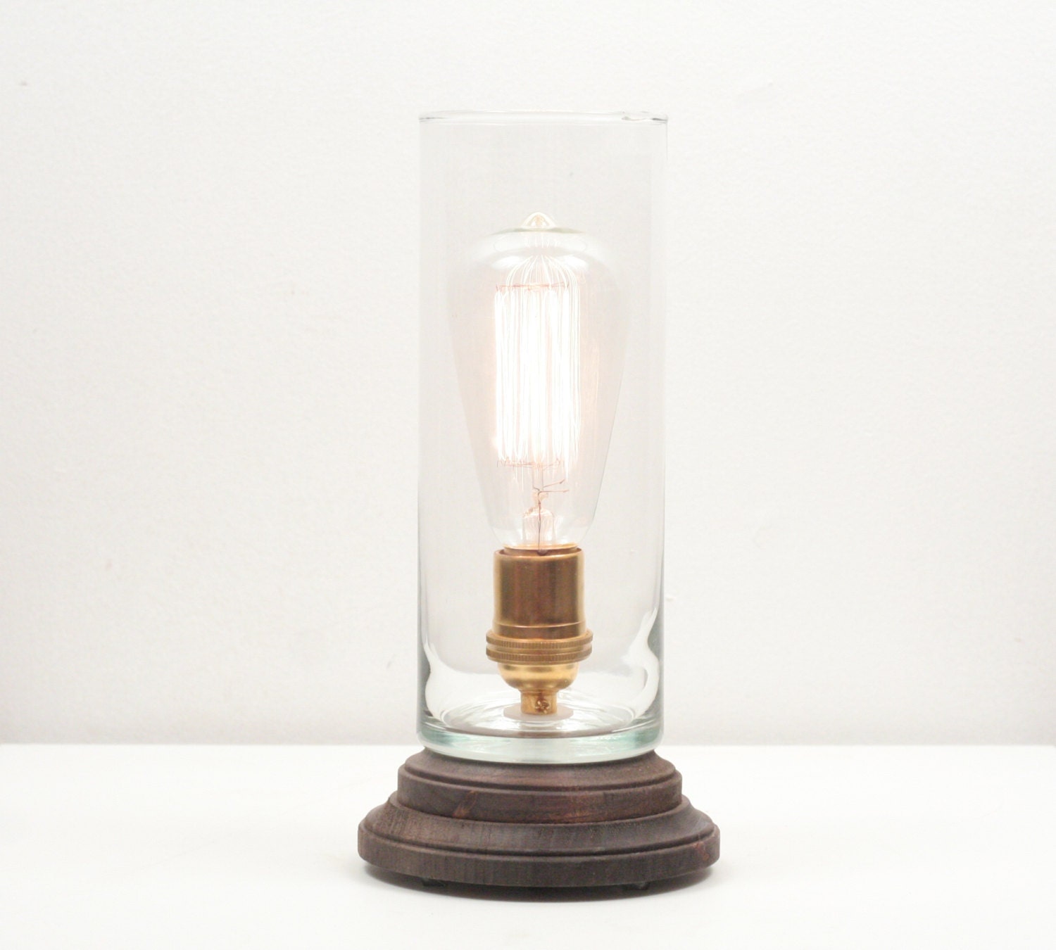 Hurricane Pedestal Lamp III- Minimalist Table Lamp, Exposed Edison Bulb Lighting, Industrial Lamp