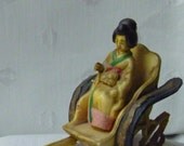 Celluloid Japanese RICKSHAW Geisha Oriental Figurine