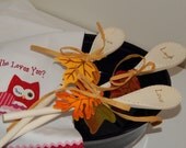 Wood Burned Wooden Spoon  Set  Live Laugh Love