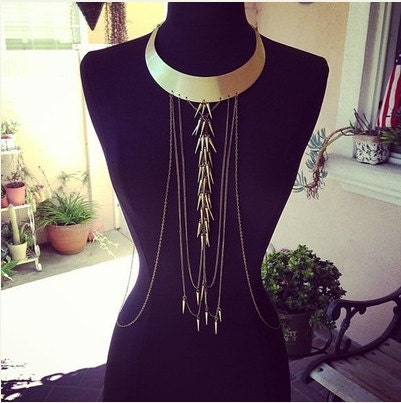 Antique Bronze Metal Plate Body Chain Spike Upgrade