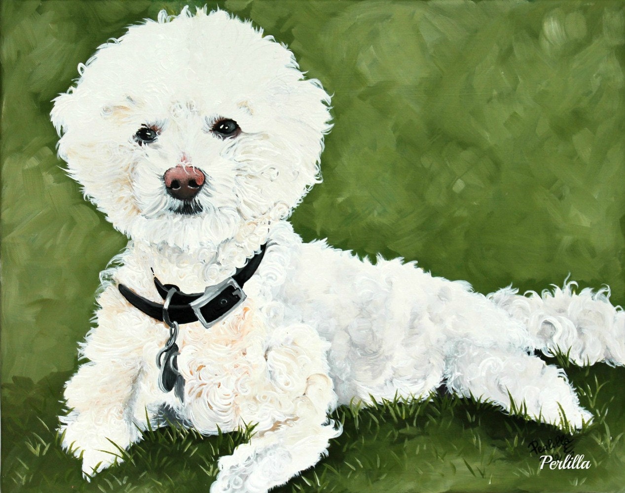 Pet portrait, custom dog cat portrait on 8x10 canvas from your photo, dog art