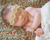 newborn photography prop-newborn crocheted gold halo prince princess headband-pearls crown like headband-medieval-baby shower gift
