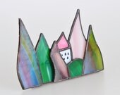 Fairy Princess Castle in the Forest - 3D miniature stained glass art