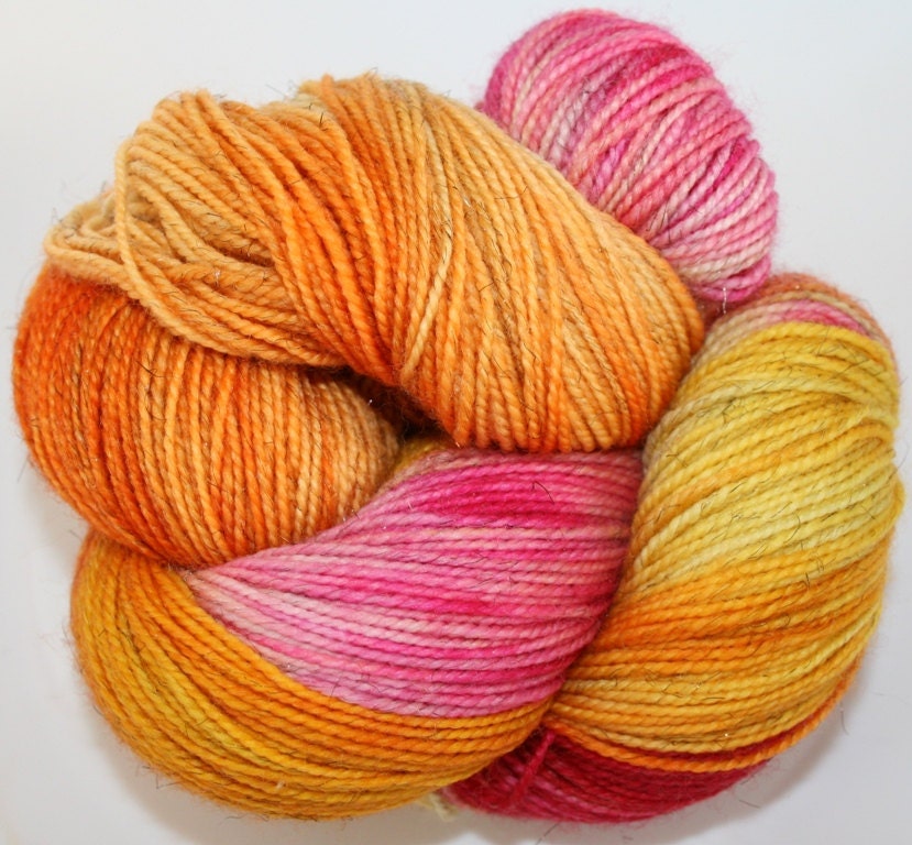 All Things Bright and Beautiful: NEW Superwash Patina (bronze sparkle) Hand Painted Sock Yarn