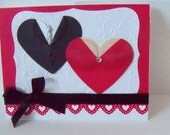 Valentine Heart Hand Punched Blank Card