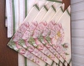 Jim Thompson Silk Napkin Set of 8 Signed Thai Silk Rose
