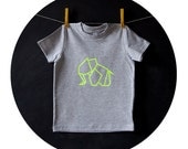 ORIGAMI Elephant - Upgraded Tee's collection - T-shirt for baby / kid - boy & girl - white blue grey neon yellow pink