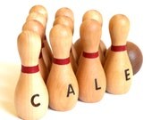 Wood Toy - Personalized 10-pin Bowling Game - Kids Wooden Toy