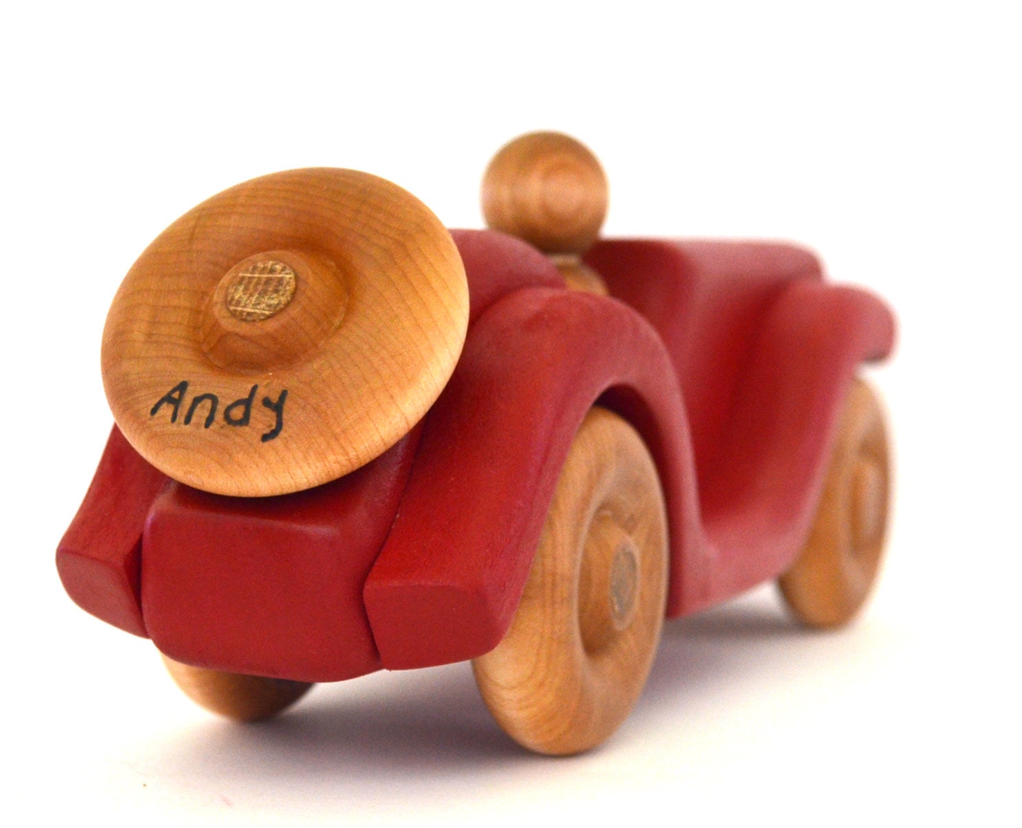 Red Personalized Wooden Toy Car