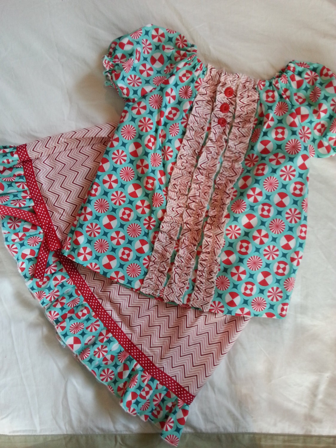 The Danish Party Set- Boutique Peasant Style Shirt and Skirt Little Girl Size 4T - 5T