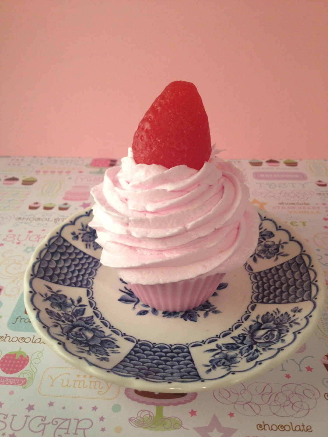Strawberries and Champagne Soap Cupcake