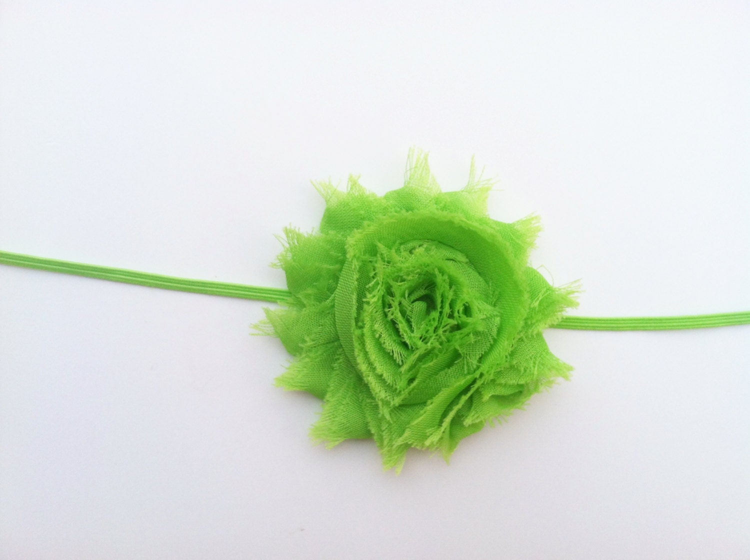 Green Shabby chic flower headband-Lime green headband
