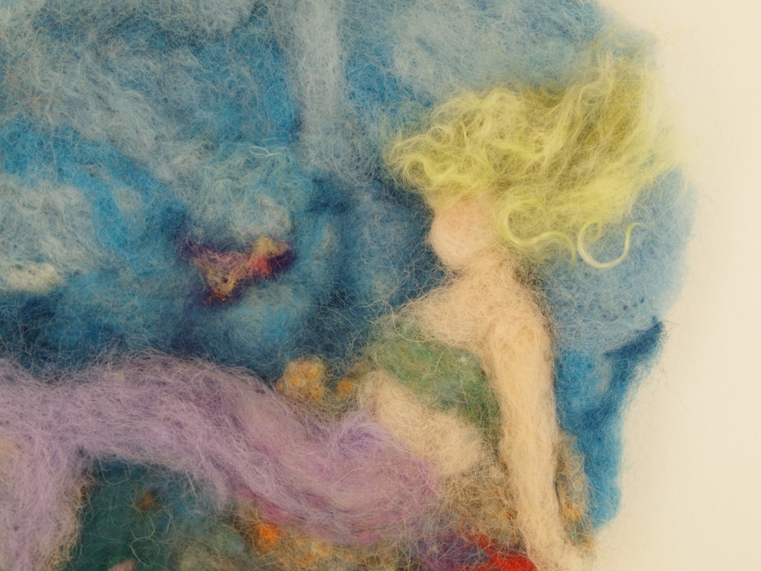 Little Mermaid Felted Picture Wall Hanging