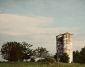 Farming Memories 8x12 Fine Art Photography Farm Country White Silo Rustic Vintage Home Decor Wall Art