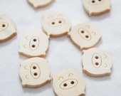 12pcs Wood Buttons Pig Face Shape Children Bottons 17x16mm b11