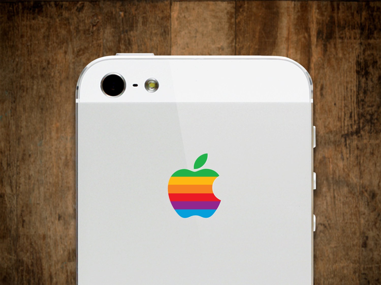 2X RETRO OPAQUE APPLE: iPhone Vinyl Decal.