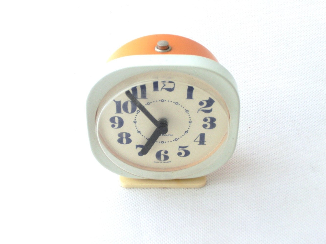 Vintage orange / creamy  alarm clock