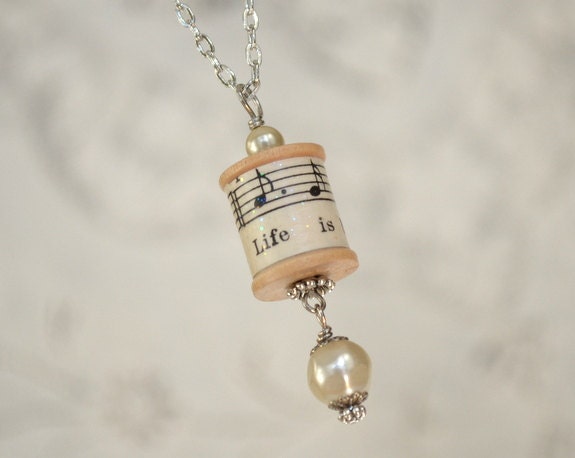 Vintage Sheet Music Necklace