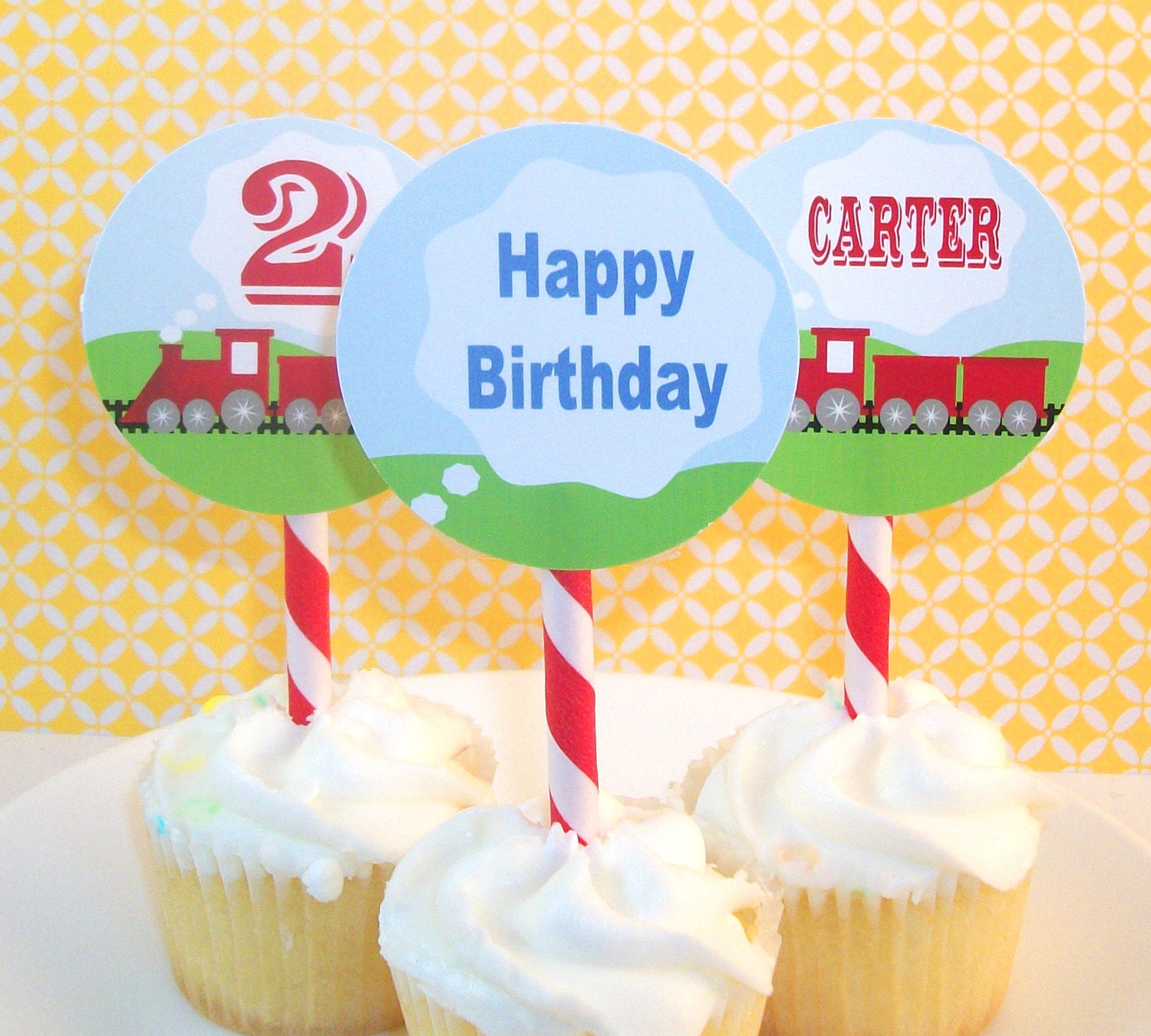 Train Party Circles-Cupcake Toppers Printable Il_570xn