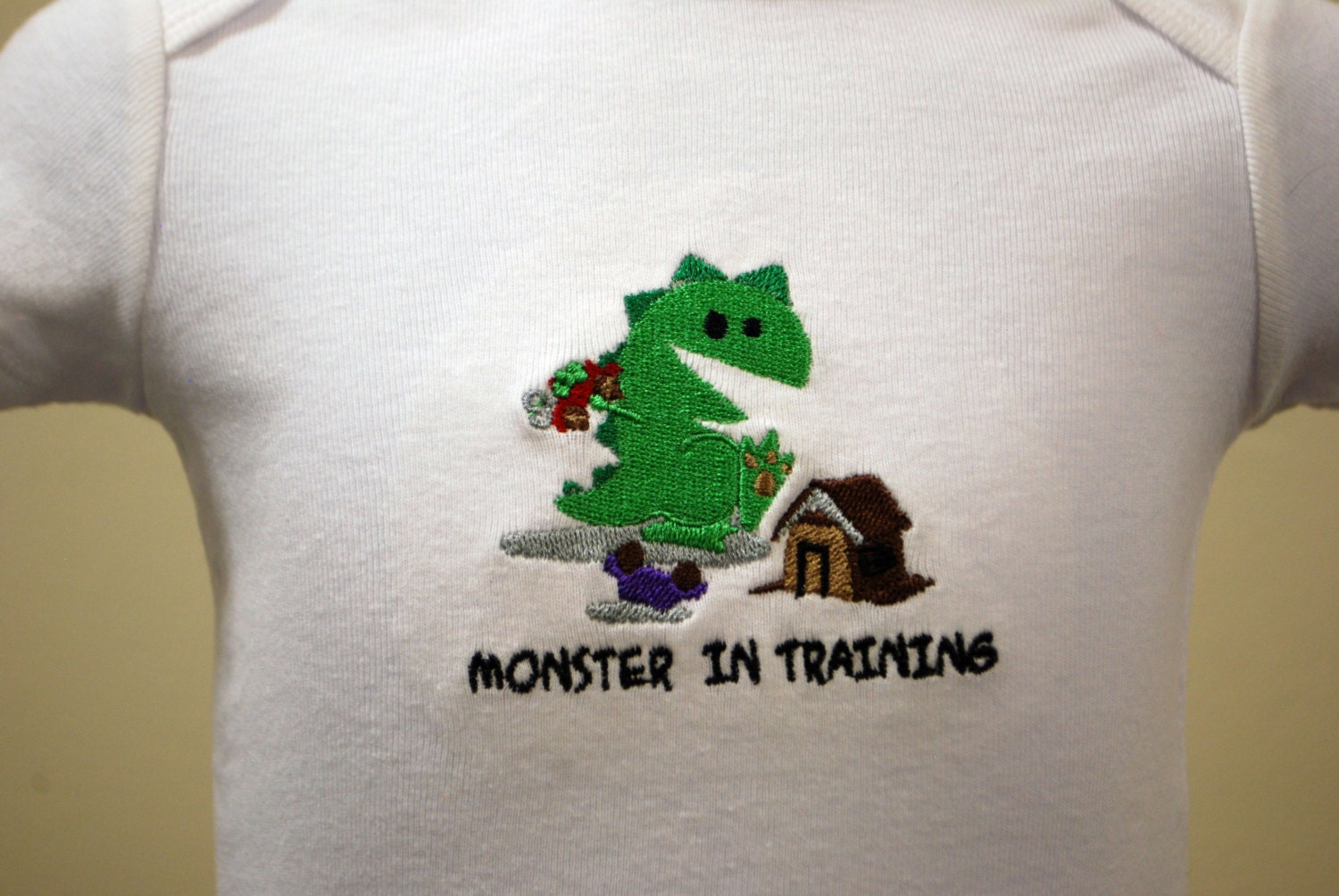 Baby boy Monster in Training onesie bodysuit made to order
