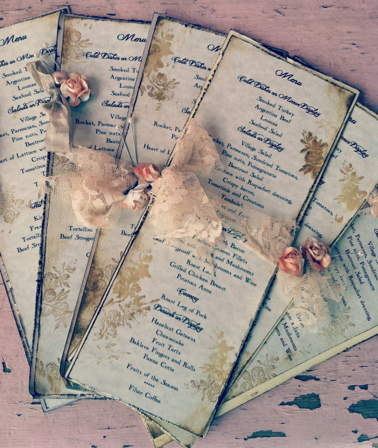 WeddingPrograms Wedding Program Lace Shabby Chic