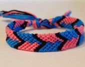 Turquoise & Hot Pink - Chevron Friendship Bracelet