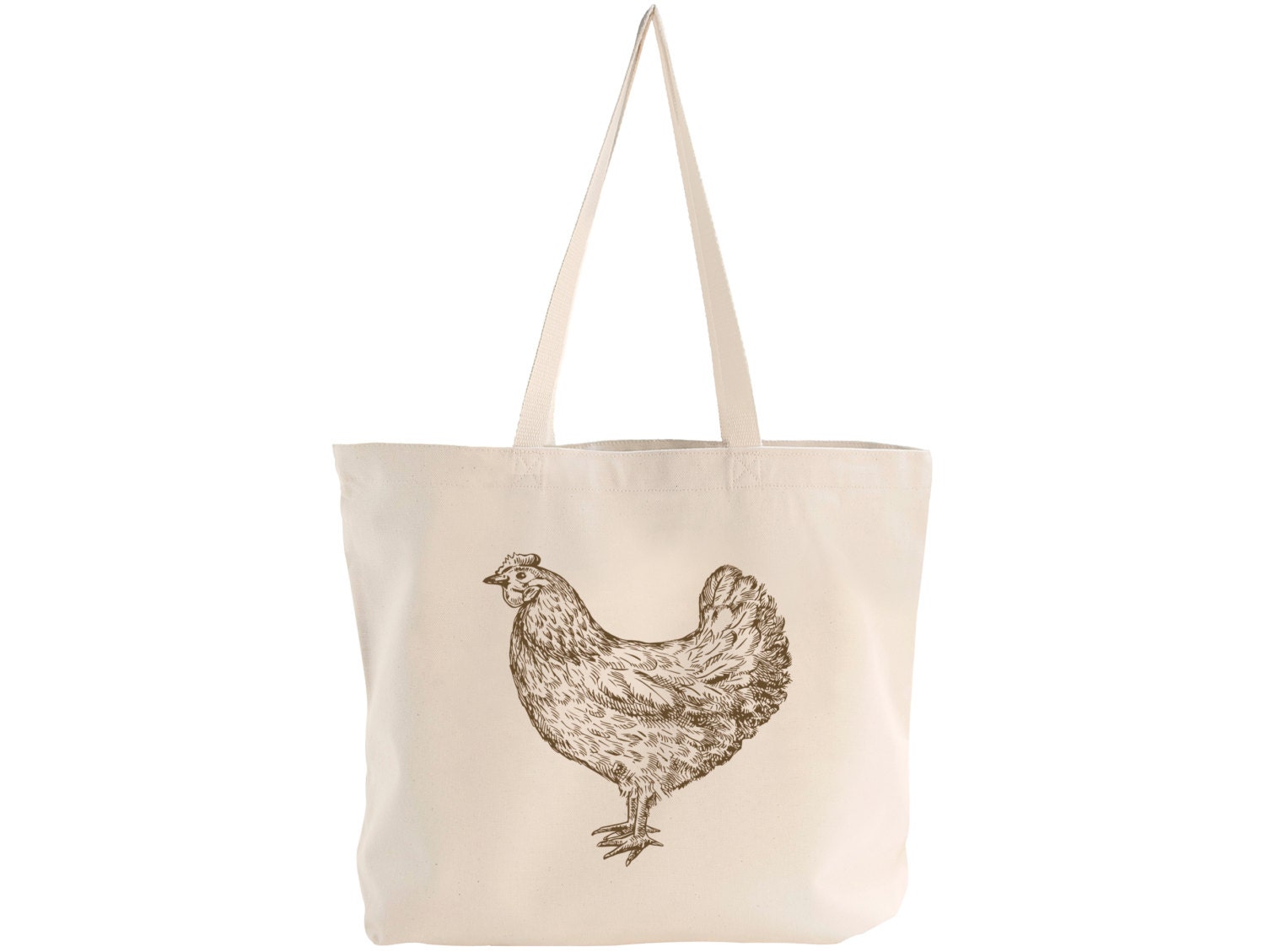 EXTRA LARGE Canvas Market Tote . Screen Printed Eco Friendly . 19.5"w x 15"h x 5"d