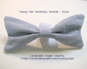 Large - Dovetail Dog Cat Pet Bowties & Bows - Blue