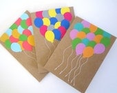 Happy Birthday Cards, Stationery, Balloons Cards, Birthday Cards, Set of 6