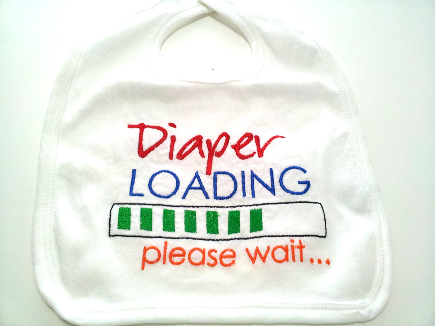 Bib Baby Boy or Girl  Unisex Bib Made to Order Diaper Loading