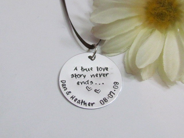 LOVE STORY KeyChains -- Boyfriend/ Girlfriend -- Engagement --Remember the date --  Rear View Mirror Charm - Ornament