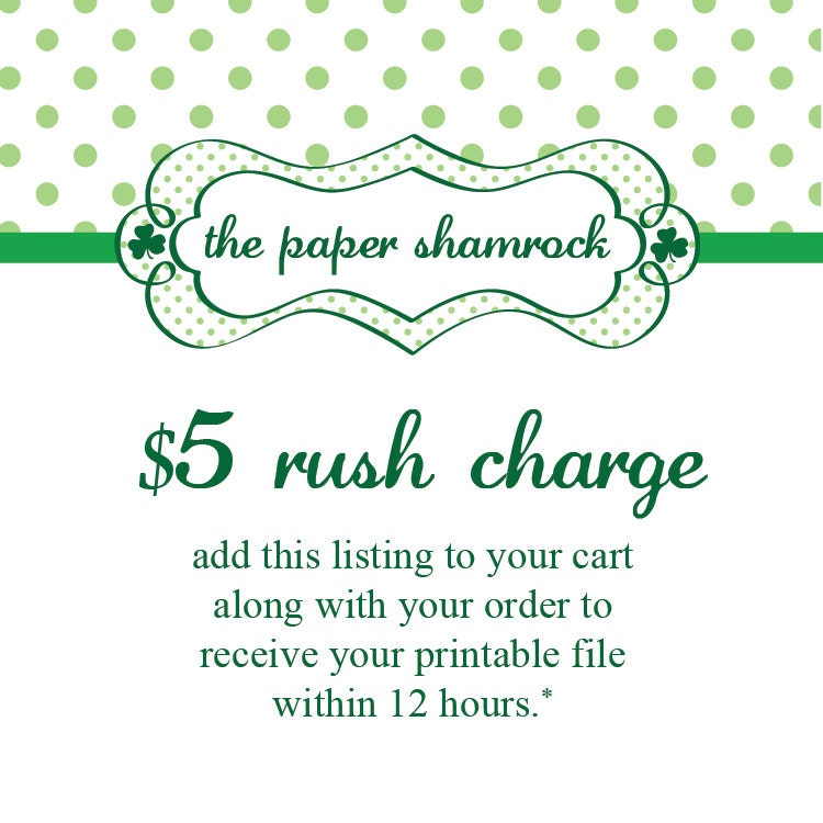 RUSH FEE - Add on for printable designs within 12 hours of order Il_170x135