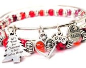 All I Want For Christmas Is My Seabee Home Set of two beaded bangles charm bracelet